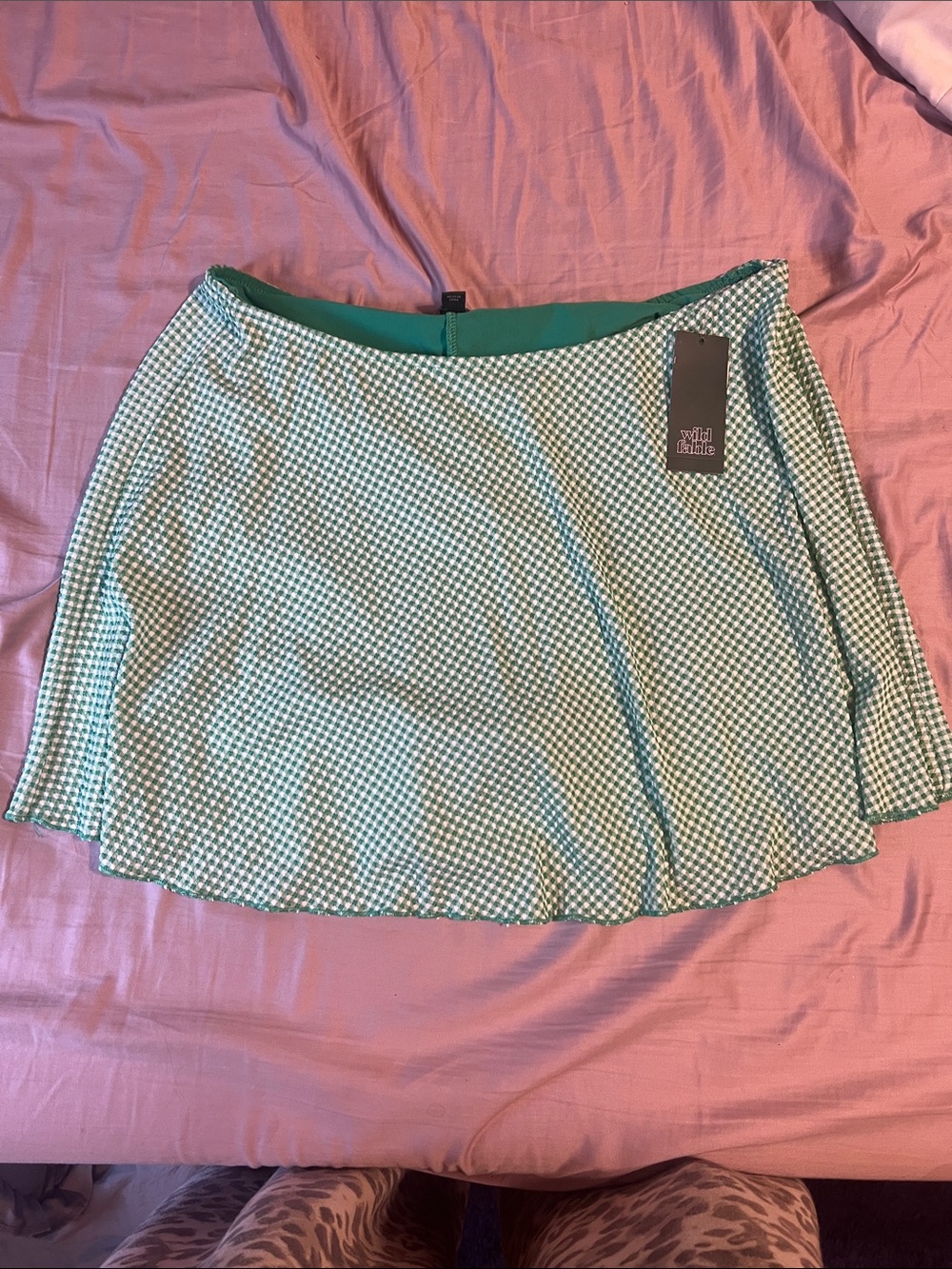 wild fable Green Gingham Circle Skirt
